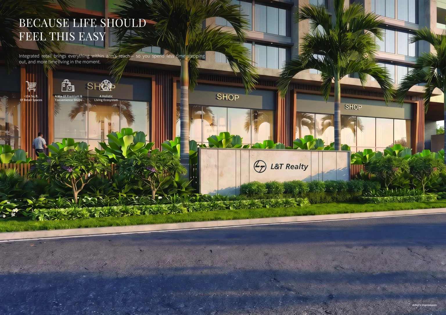 L&T Ahana Malad East integrated retail artistic impression