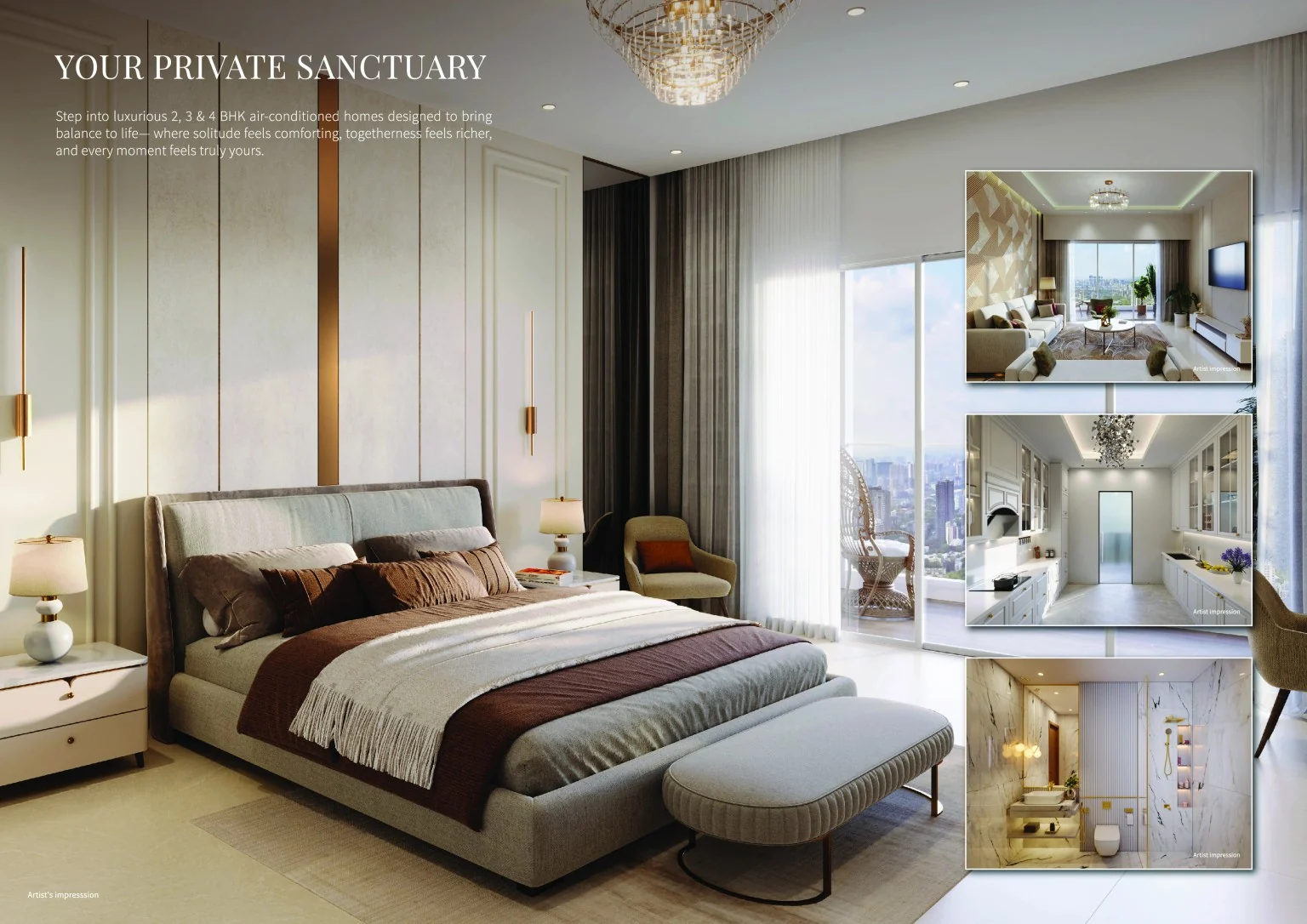 L&T Ahana Malad East luxury bedroom interior artistic impression